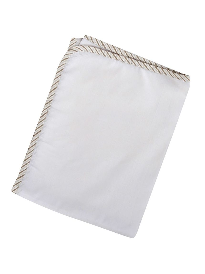 ο κόσμος του μωρού πάνα σεντονόπανου άσπρη με ριγέ καφέ ρέλι  90x90 cm - ο κόσμος του μωρού