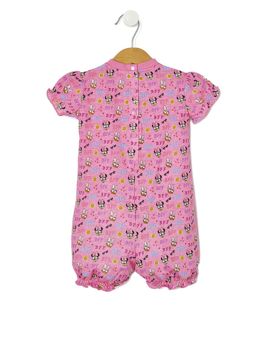 πιτζάμα ολόσωμη jersey ροζ με στάμπα minnie για κορίτσι - Prénatal