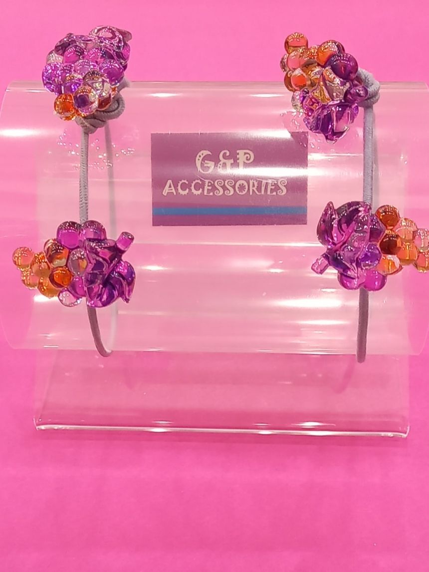 λαστιχάκι σταφύλι για κορίτσι σετ των 2 - 4 σχέδια - G&P Accessories