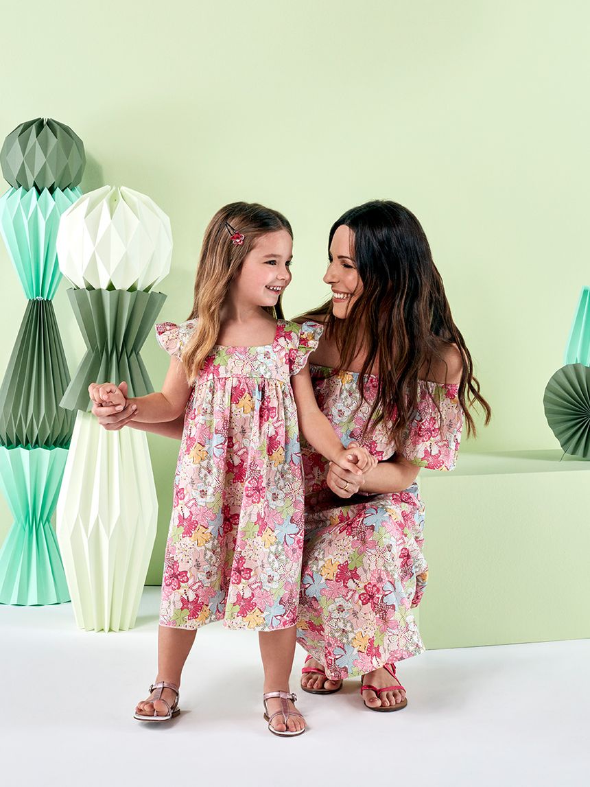 γυναικείο φόρεμα εγκυμοσύνης/θηλασμού μακρύ με εμπριμέ στάμπα - Prénatal