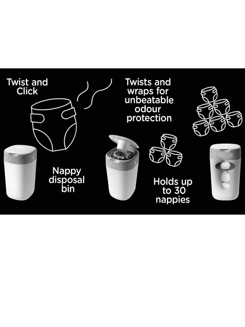Tommee tippee twist & click κάδος απόρριψης πάνας λευκός - Sangenic