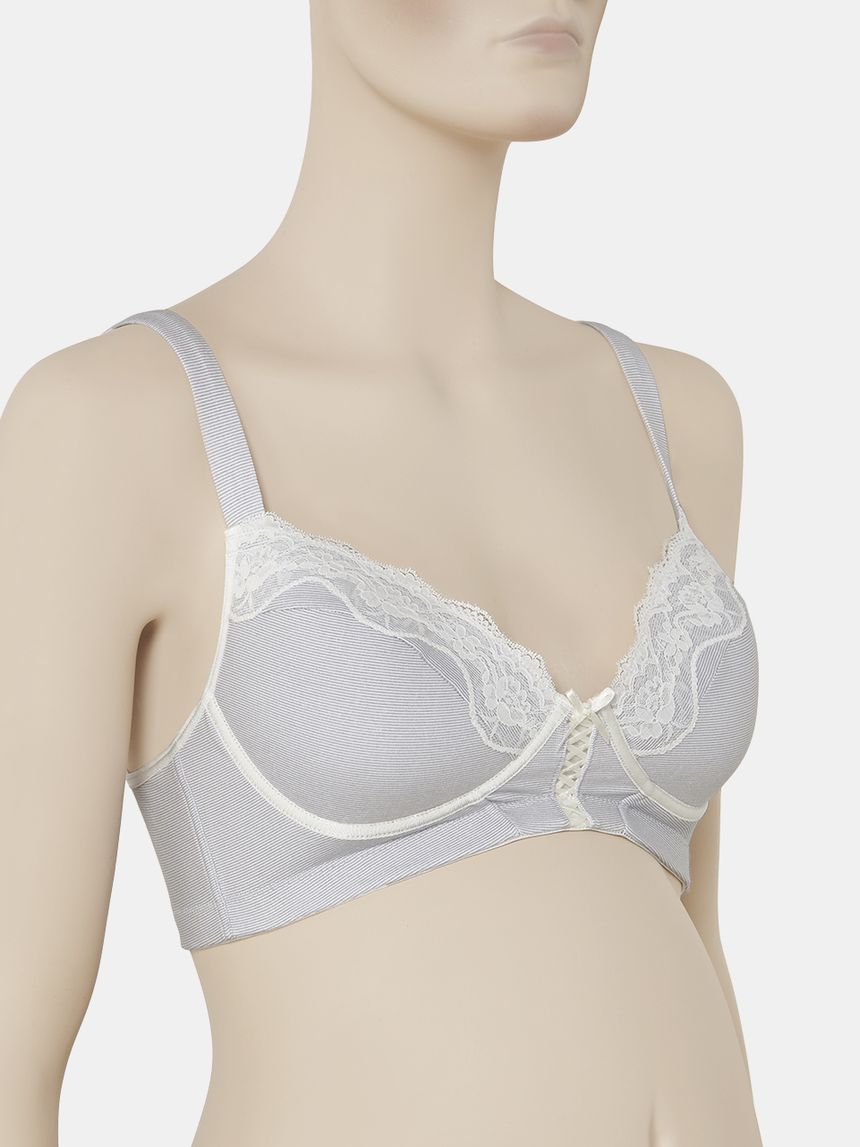 σουτιέν εγκυμοσύνης ενισχυμένο ριγέ με δαντέλα cup c - Prénatal