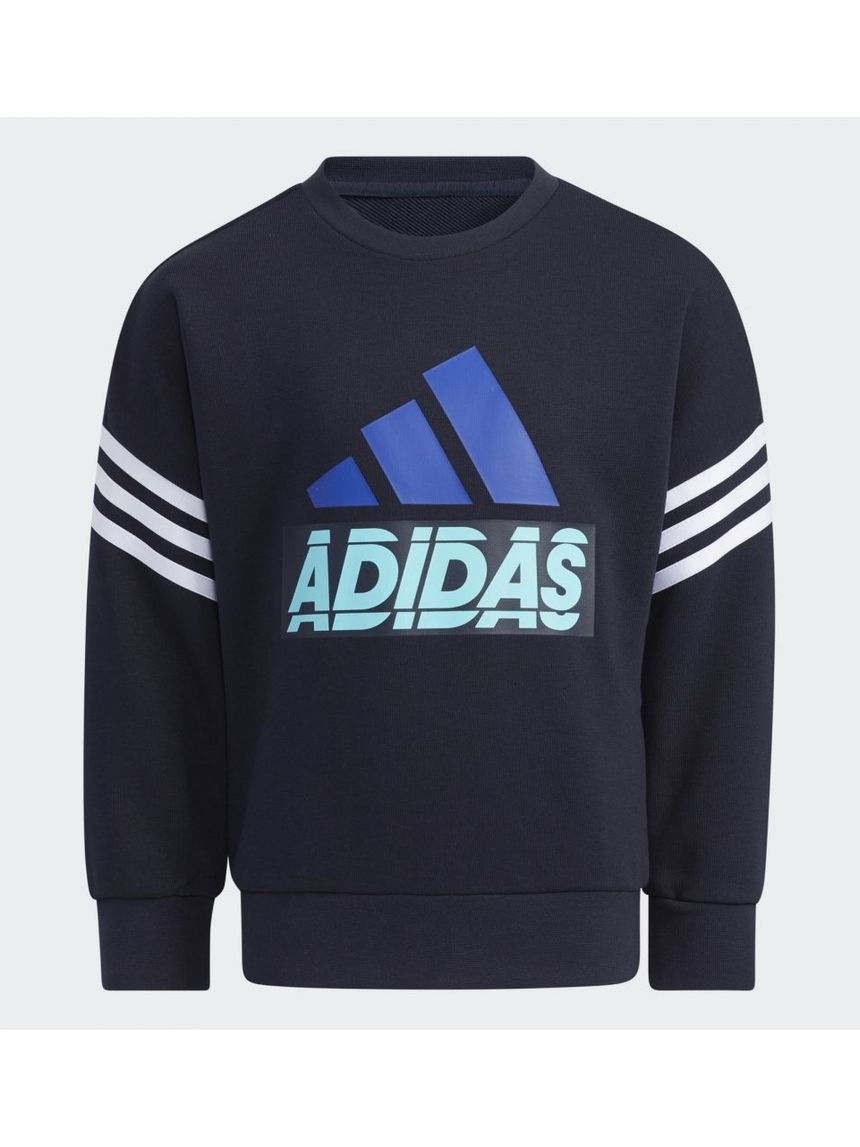Adidas μπλούζα φούτερ graphic crewneck aeroready μπλε για αγόρι h40249 - Adidas