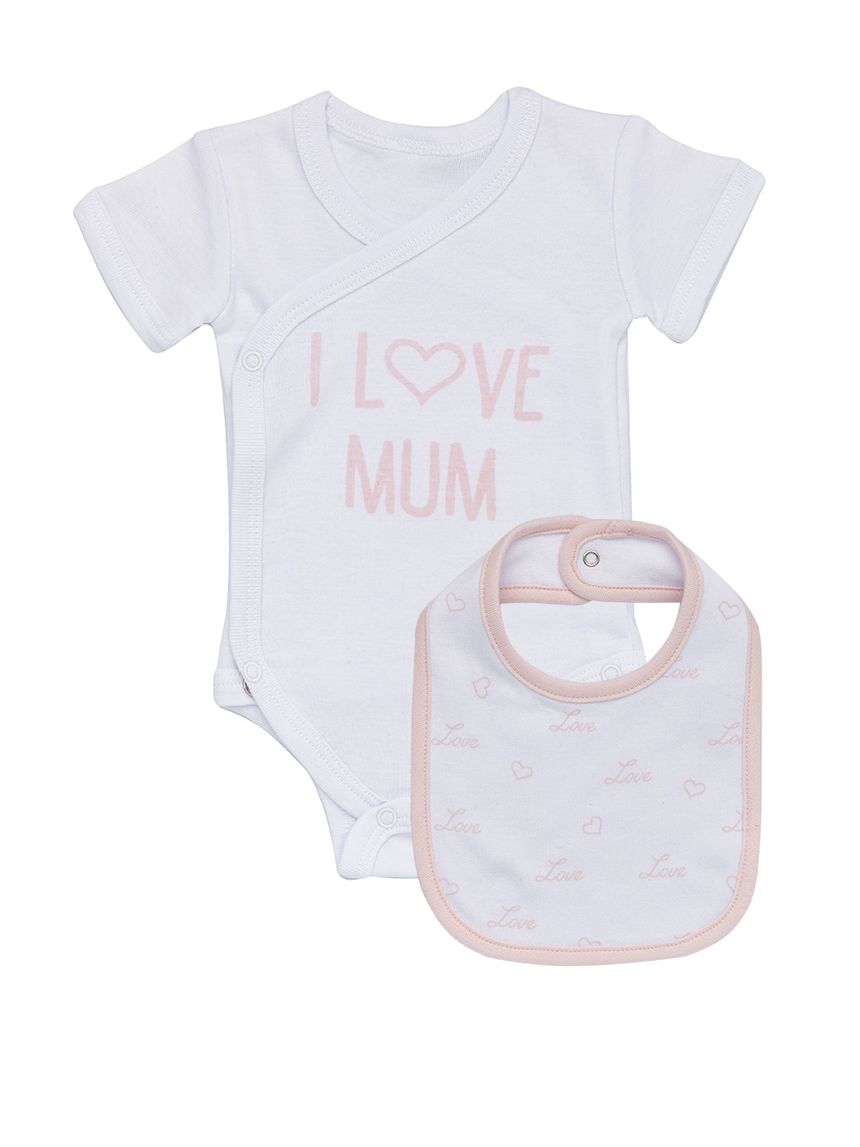 σετ κορμάκι και σαλιάρα για κορίτσι - Prénatal