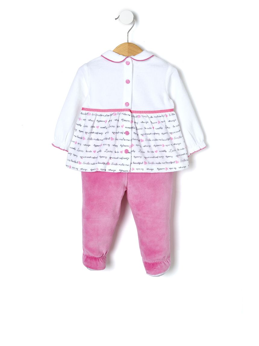 σετ μπλούζα και γκέτα σενίλ με κουνελάκια για κορίτσι 641966 - Prénatal