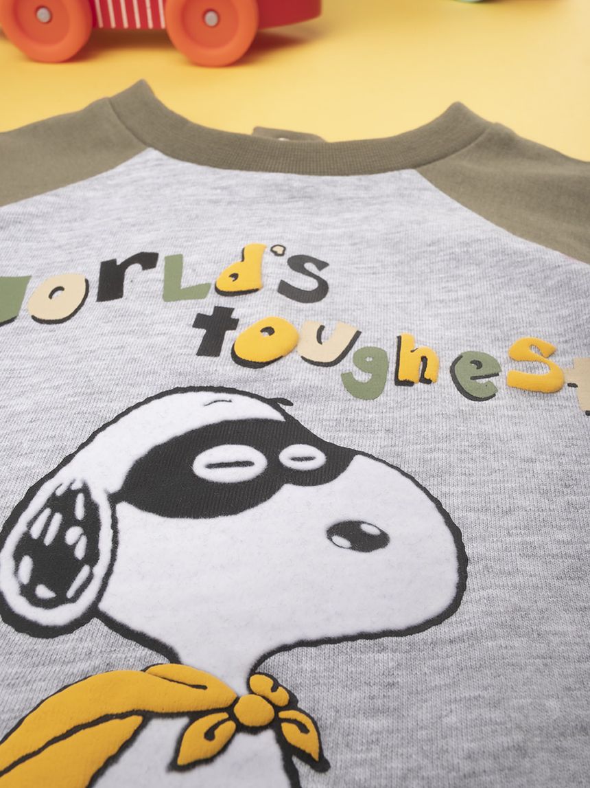 μπλούζα γκρι με τον  snoopy για αγόρι - Prénatal