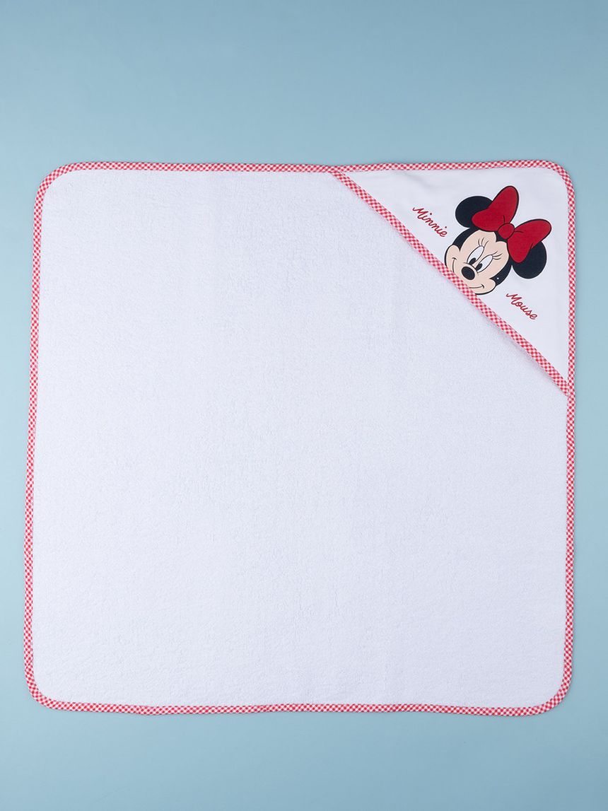 βρεφική μπουρνοζοπετσέτα άσπρη με τη minnie για κορίτσι - Prénatal