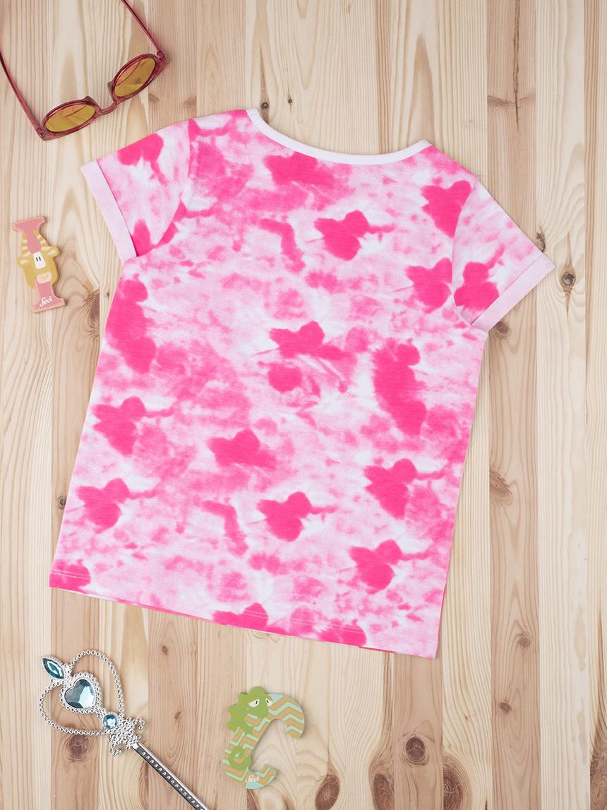 παιδικό t-shirt tie&dye φούξια για κορίτσι - Prénatal