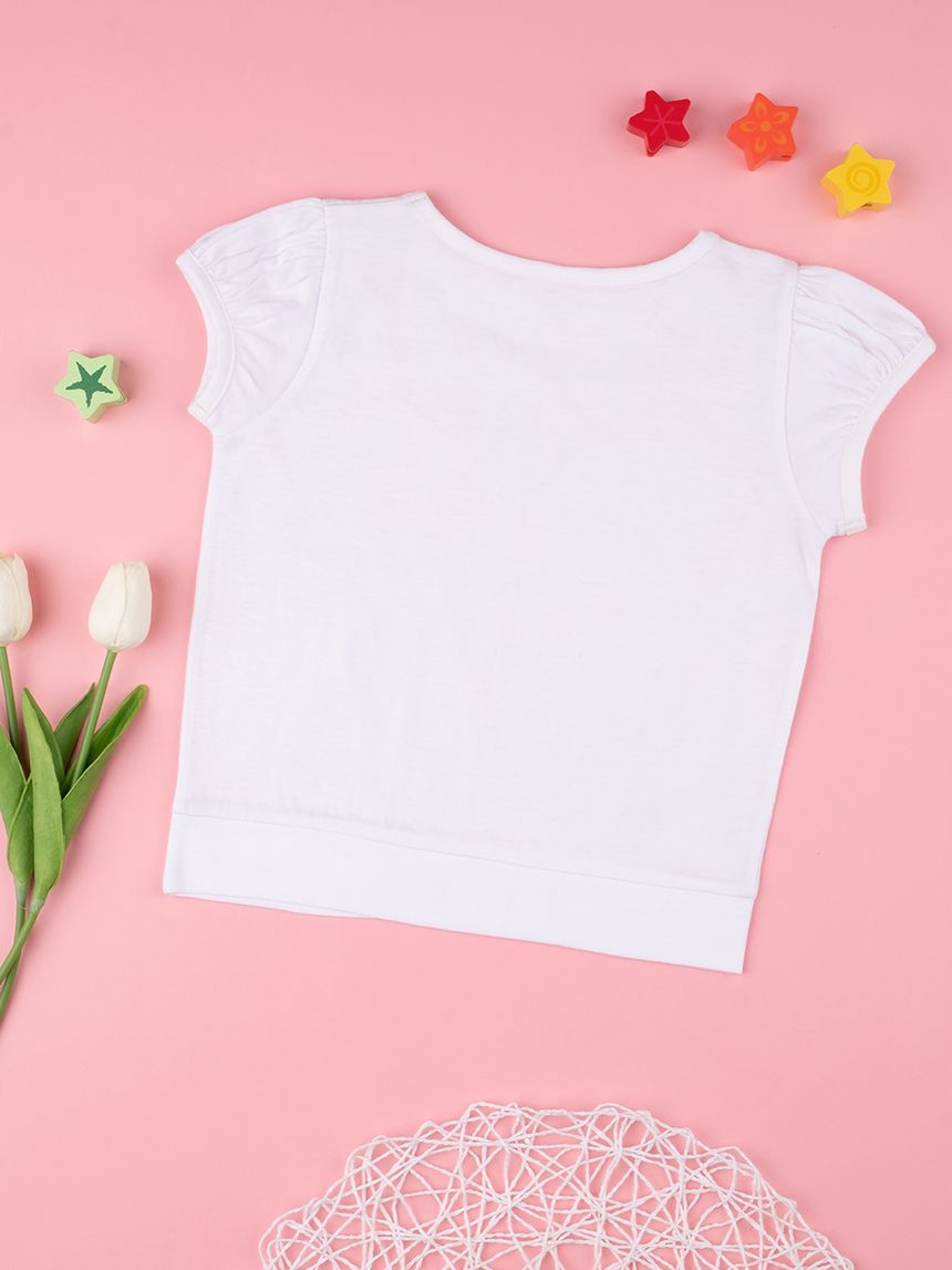 παιδικό t-shirt με καρδούλα λευκό  για κορίτσι - Prénatal