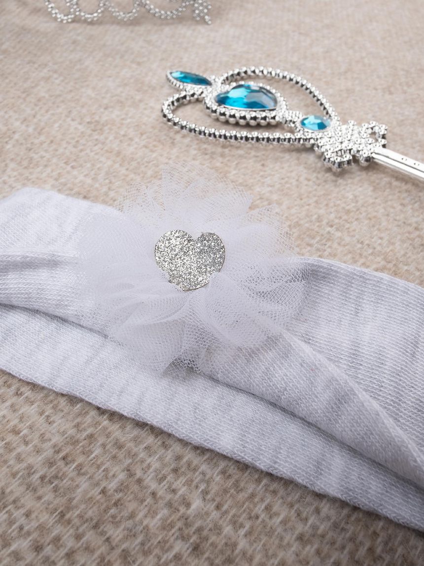 βρεφική κορδέλα μαλλιών γκρι με καρδούλα για κορίτσι - Prénatal