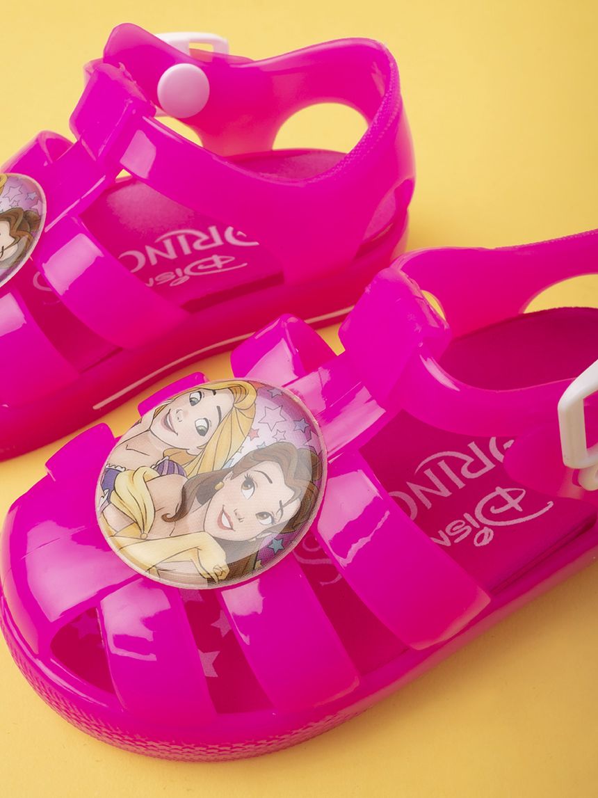σανδάλια θαλάσσης φούξια με πριγκίπισσες disney για κορίτσι - SILVER