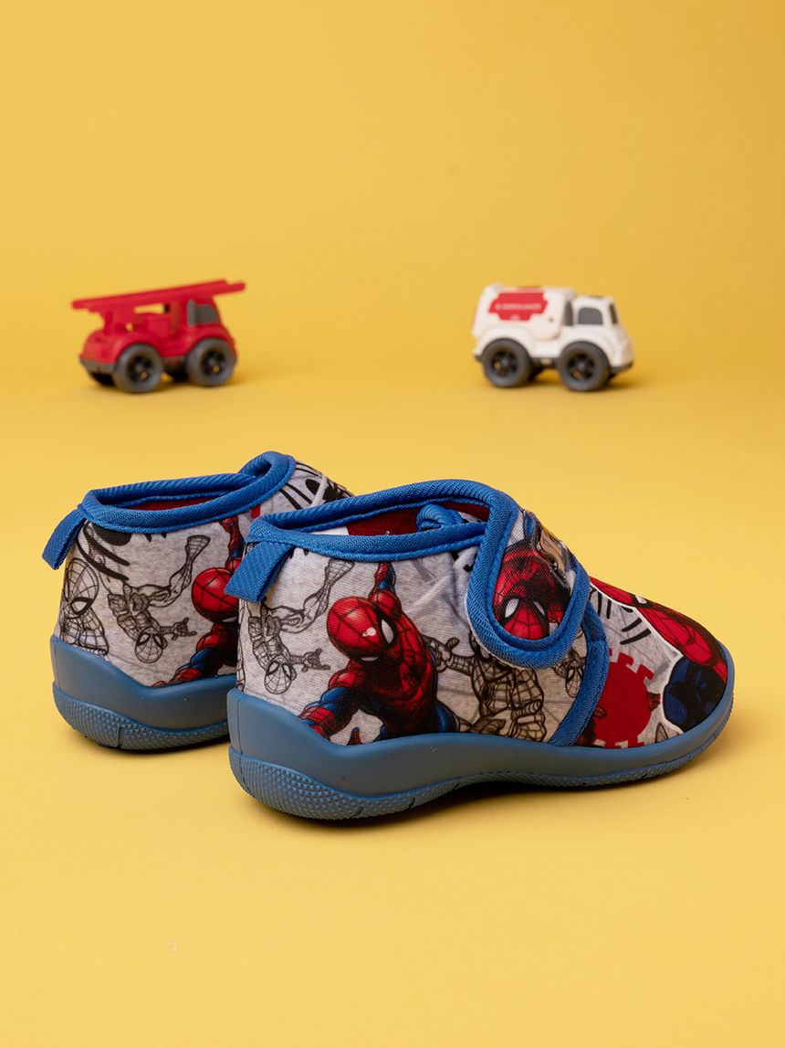 παντοφλάκια κλειστά γκρι με τον spiderman για αγόρι - SILVER