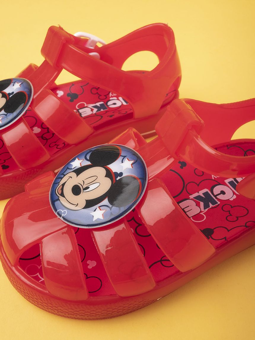 σανδάλια θαλάσσης κόκκινα με τον mickey για αγόρι - SILVER