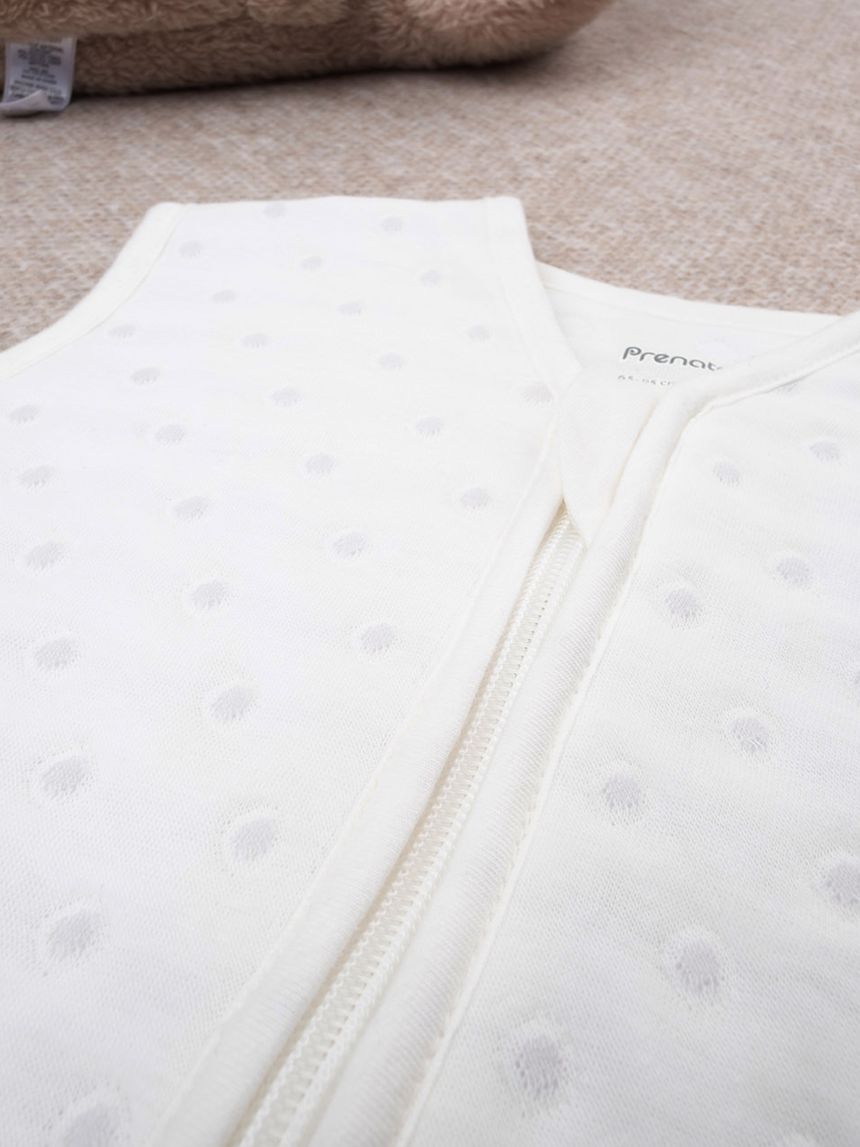 βρεφικός υπνόσακος σενίλ λευκός πουά 1.0 tog unisex - Prénatal
