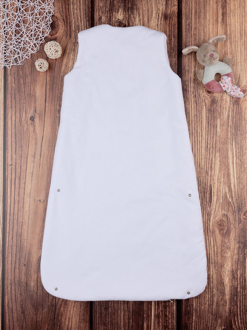 βρεφικός υπνόσακος σενίλ λευκός με αρκουδάκι 3.5 tog για κορίτσι - Prénatal