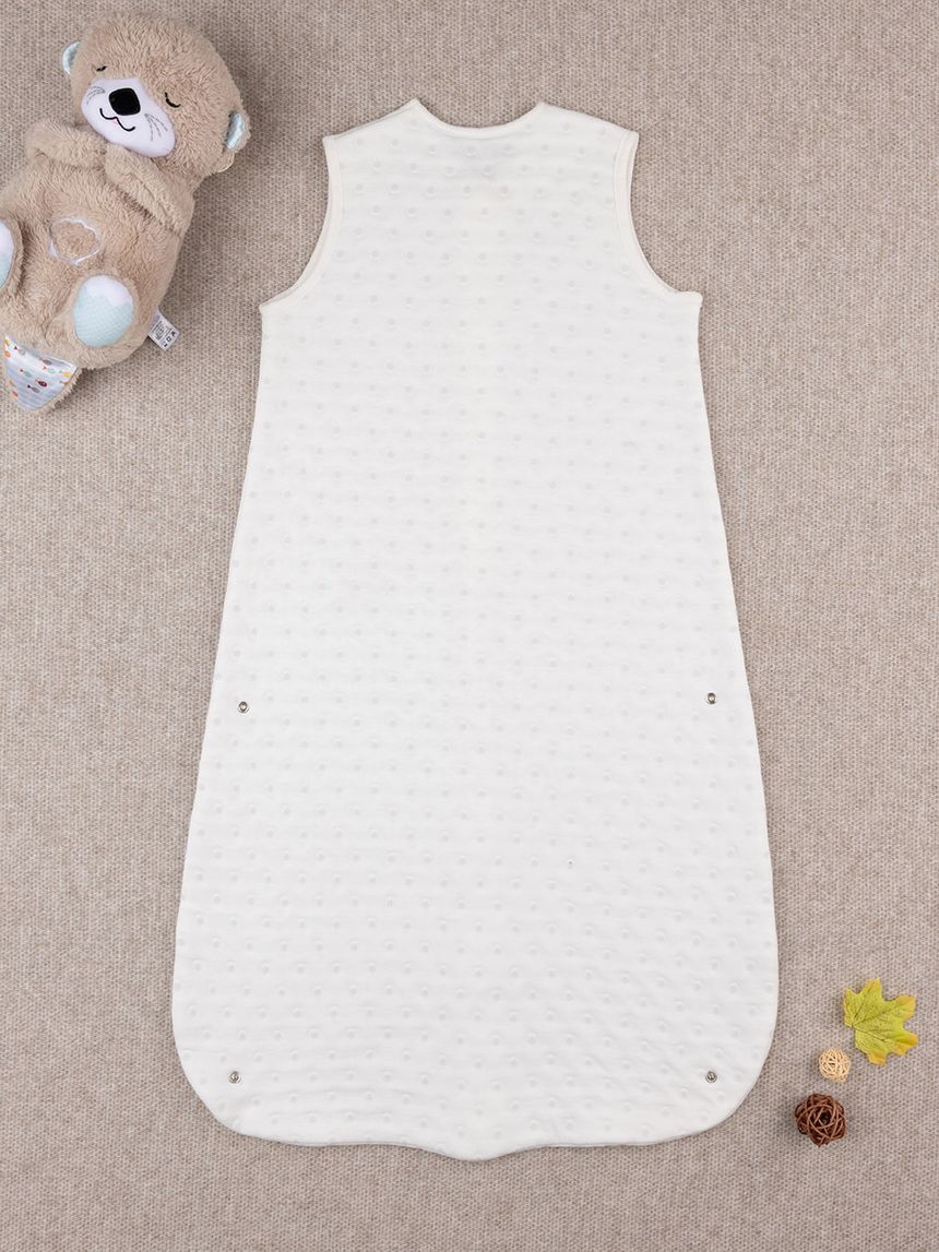 βρεφικός υπνόσακος σενίλ λευκός πουά 1.0 tog unisex - Prénatal
