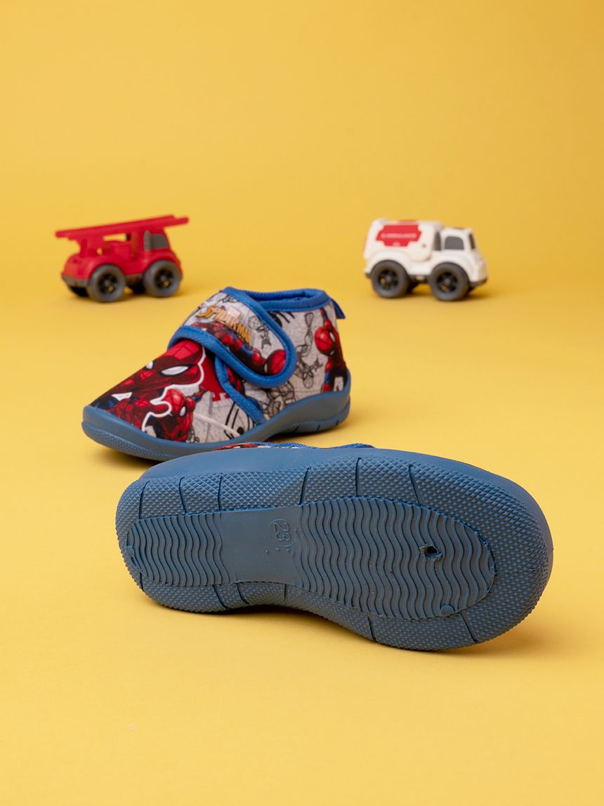 παντοφλάκια κλειστά γκρι με τον spiderman για αγόρι - SILVER