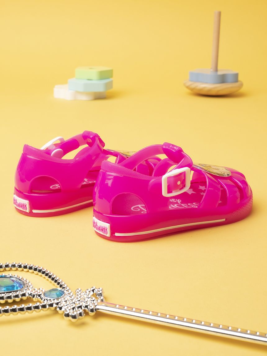 σανδάλια θαλάσσης φούξια με πριγκίπισσες disney για κορίτσι - SILVER