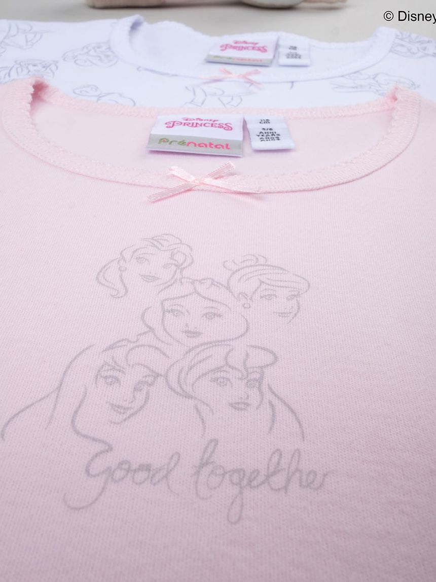 παιδικά φανελάκια με πριγκίπισσες disney πακέτο x2 για κορίτσι - Prénatal