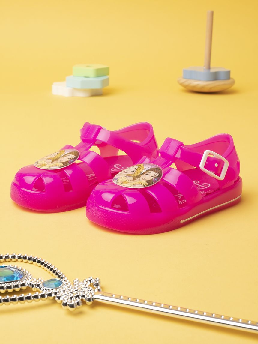 σανδάλια θαλάσσης φούξια με πριγκίπισσες disney για κορίτσι - SILVER