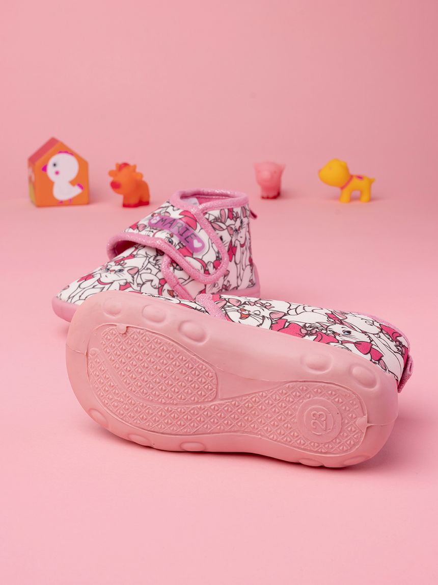 παντοφλάκια κλειστά ροζ με τη marie για κορίτσι - SILVER