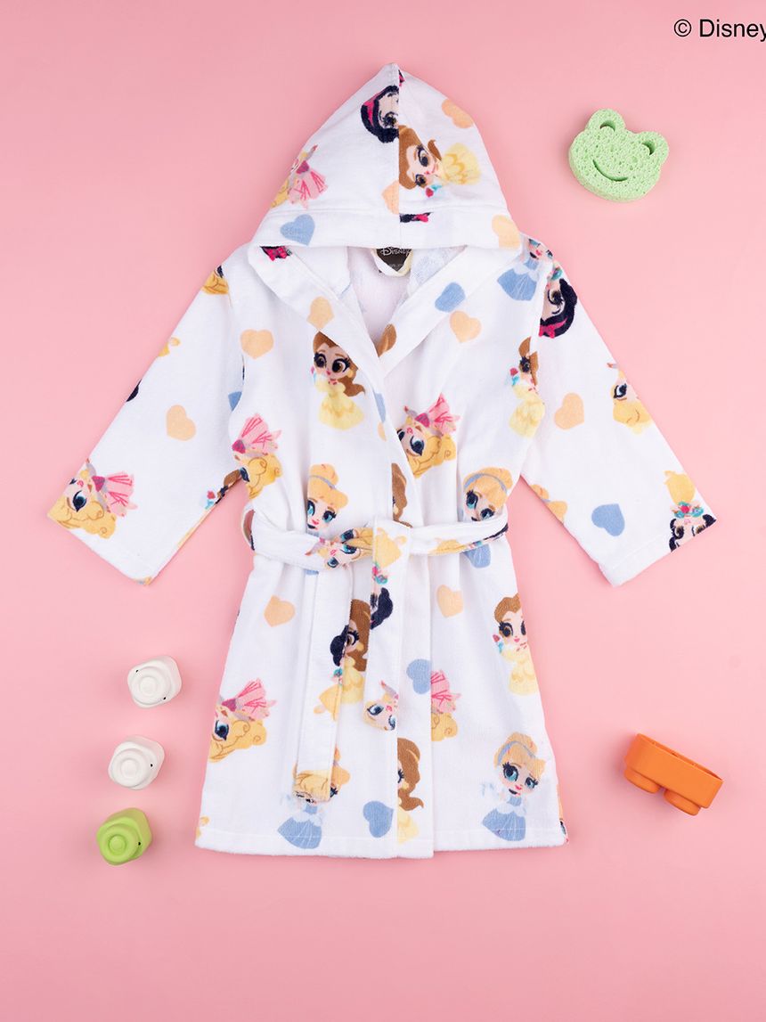 παιδικό μπουρνούζι λευκό με τις πριγκίπισσες disney για κορίτσι - Prénatal