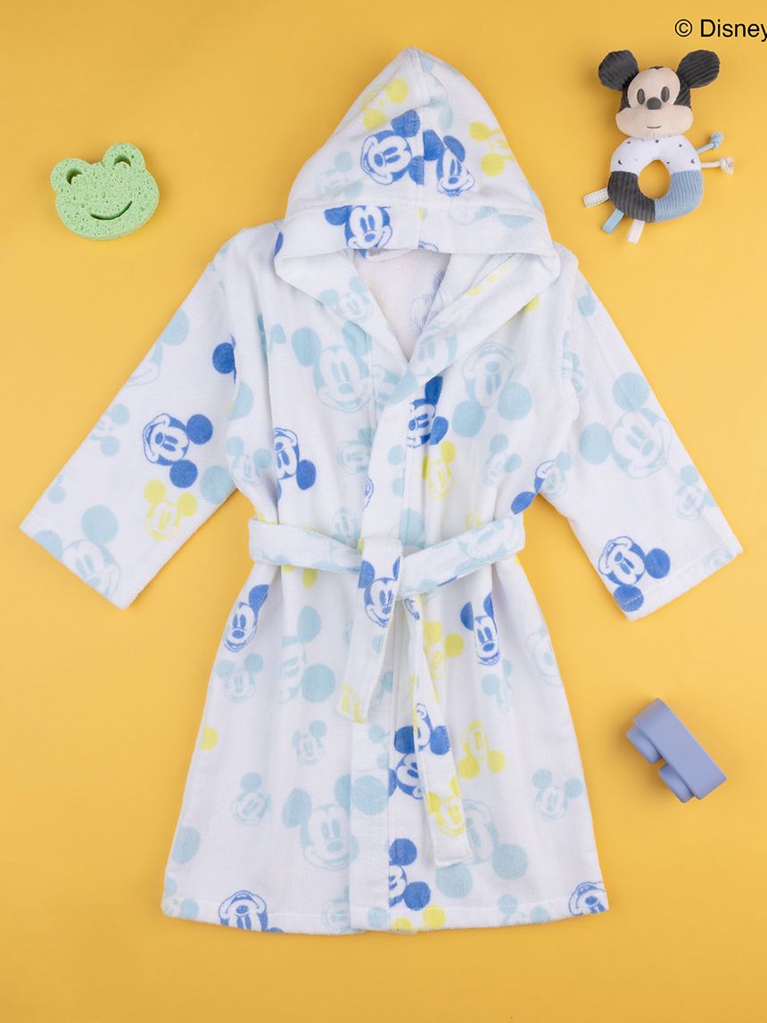 παιδικό μπουρνούζι λευκό με το mickey για αγόρι - Prénatal