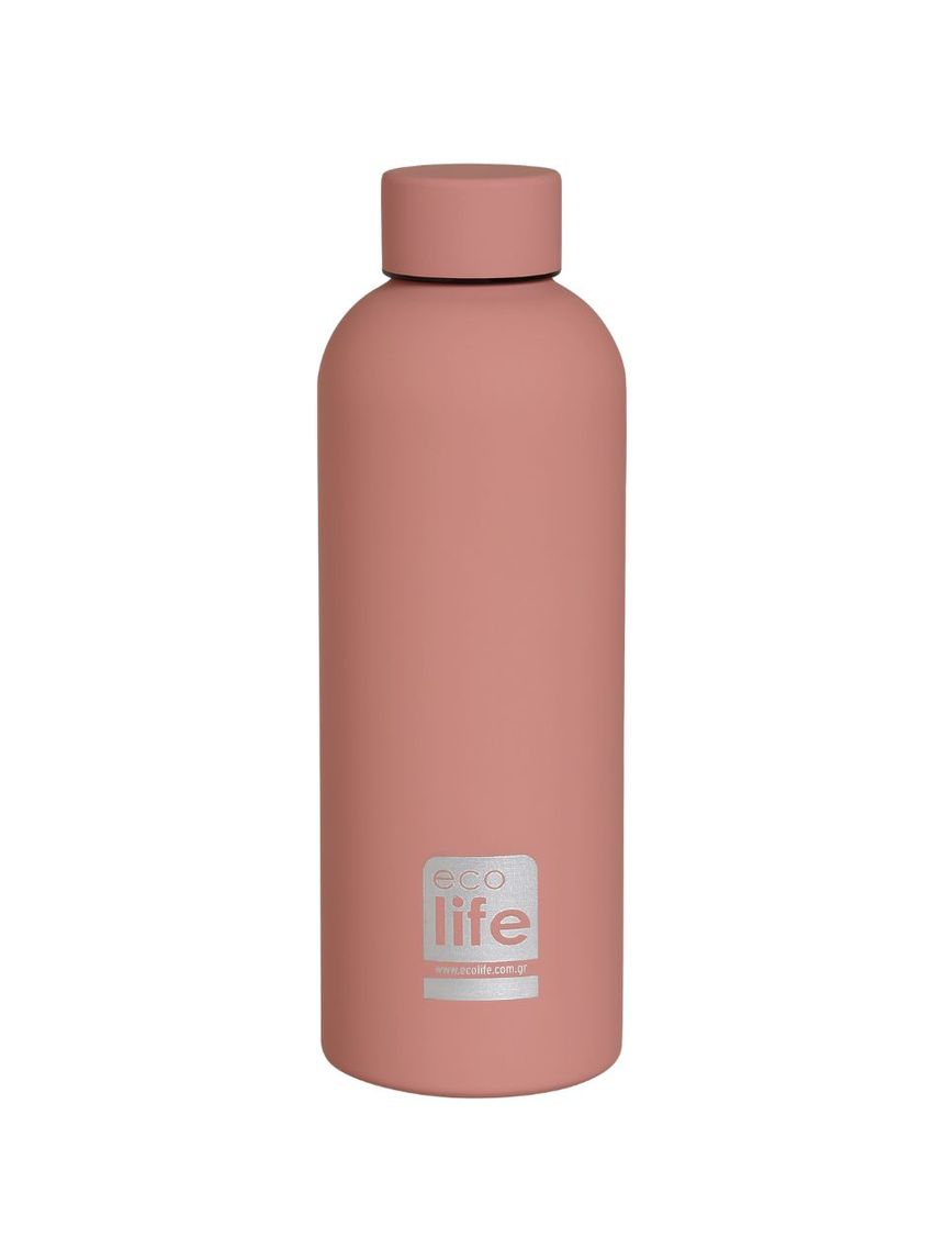 Ecolife ανοξείδωτο μπουκάλι θερμός dusty pink 500ml 33-bo-3032 - Ecolife