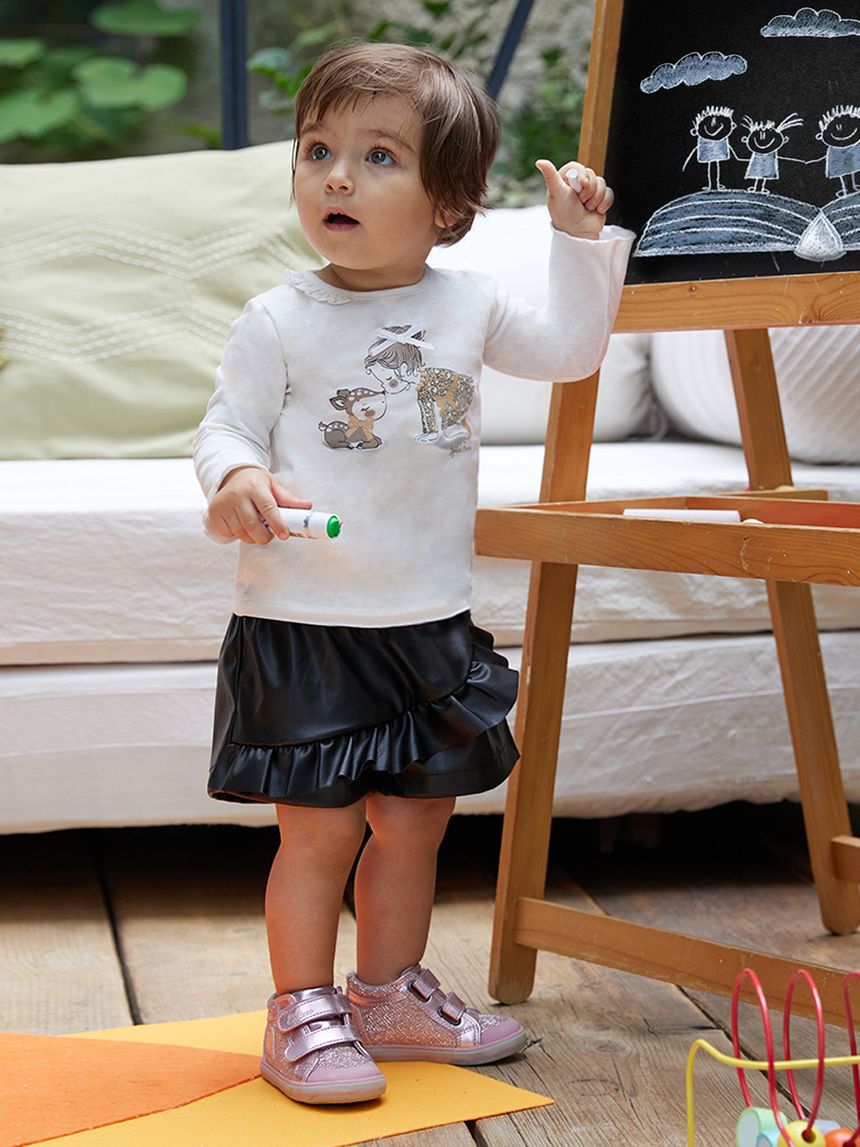 βρεφική μπλούζα κρεμ με το bambi για κορίτσι - Prénatal