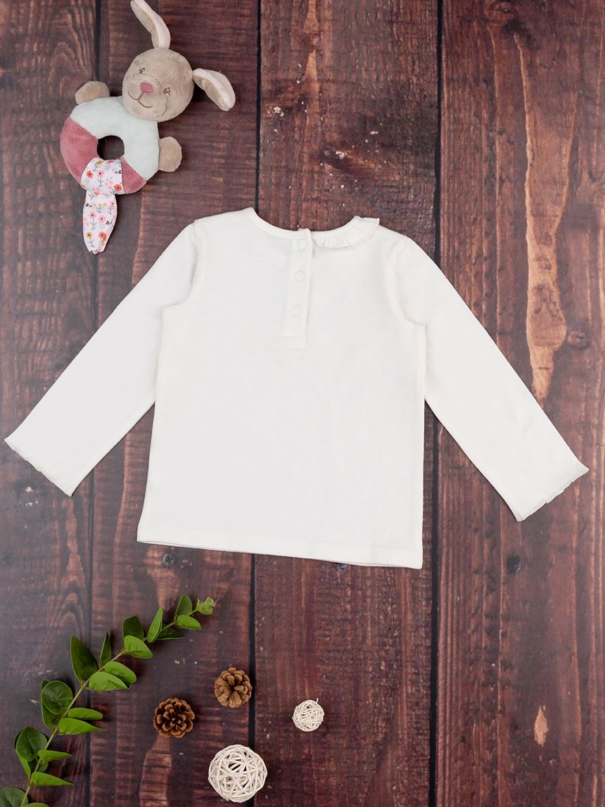 βρεφική μπλούζα κρεμ με το bambi για κορίτσι - Prénatal