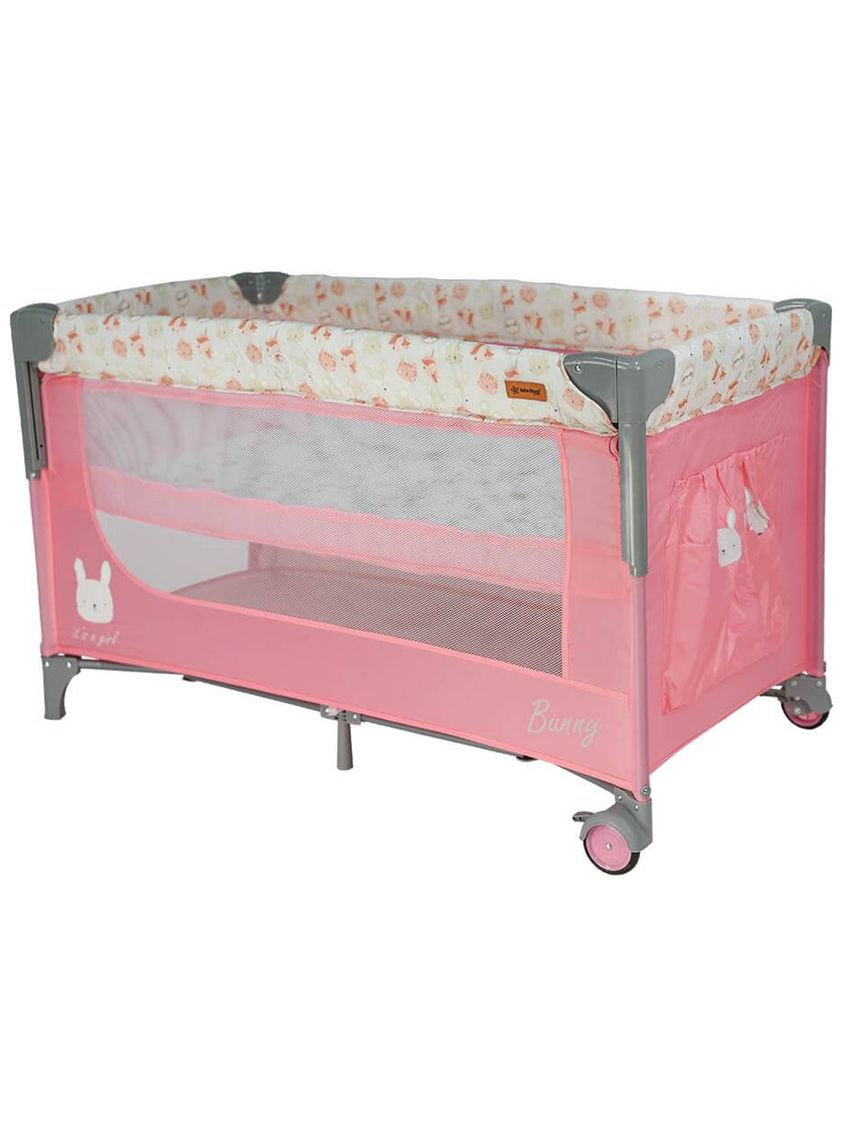 Bebe stars παρκοκρέβατο animal 2 levels & adjustable rail bunny - Bebe Stars