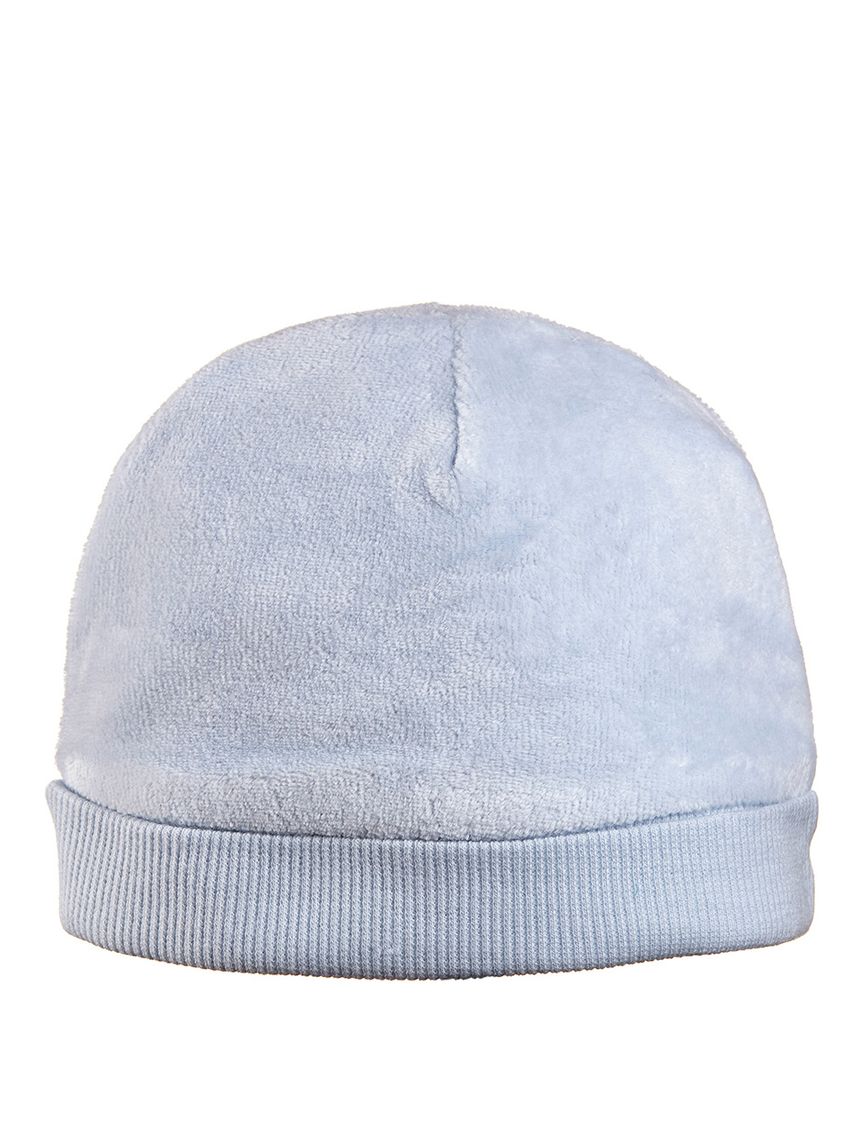 βρεφικό σκουφάκι σενίλ γαλάζιο για αγόρι - Prénatal