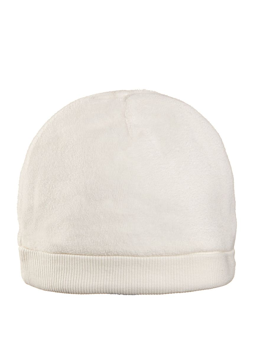 βρεφικό σκουφάκι σενίλ λευκό unisex - Prénatal