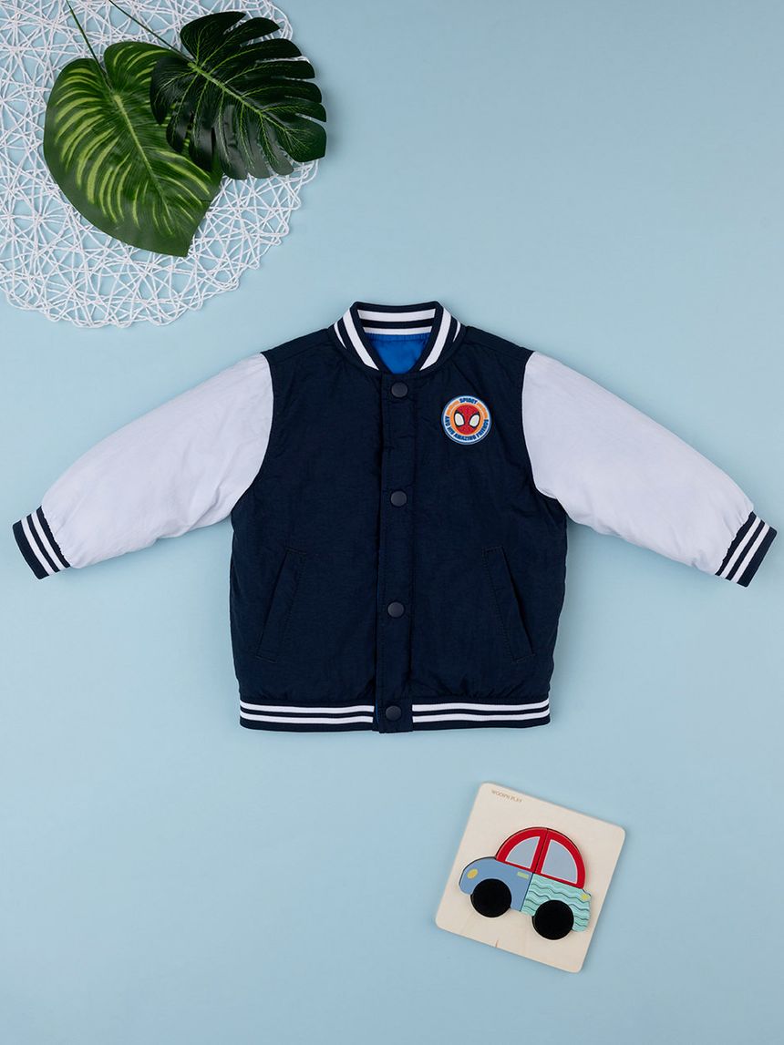 βρεφικό μπουφάν bomber μπλε με το spiderman για αγόρι - Prénatal