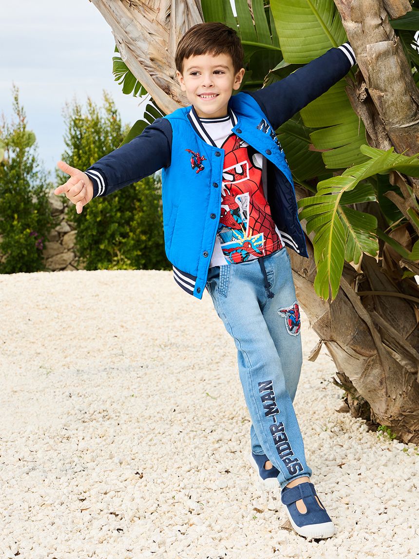 παιδικό μπουφάν bomber μπλε με το spiderman για αγόρι - Prénatal