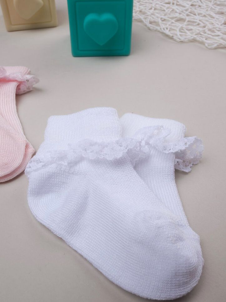 βρεφικά καλτσάκια με δαντέλα πακέτο x2 για κορίτσι - Prénatal
