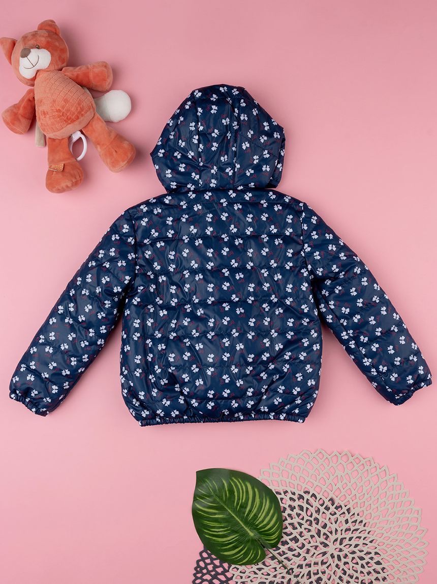 παιδικό μπουφάν φουσκωτό μπλε με φιογκάκια για κορίτσι - Prénatal
