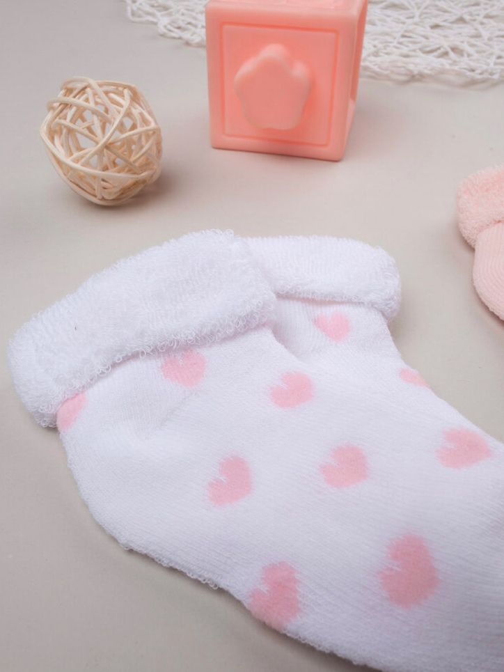 βρεφικά καλτσάκια πακέτο x2 με καρδούλες για κορίτσι - Prénatal