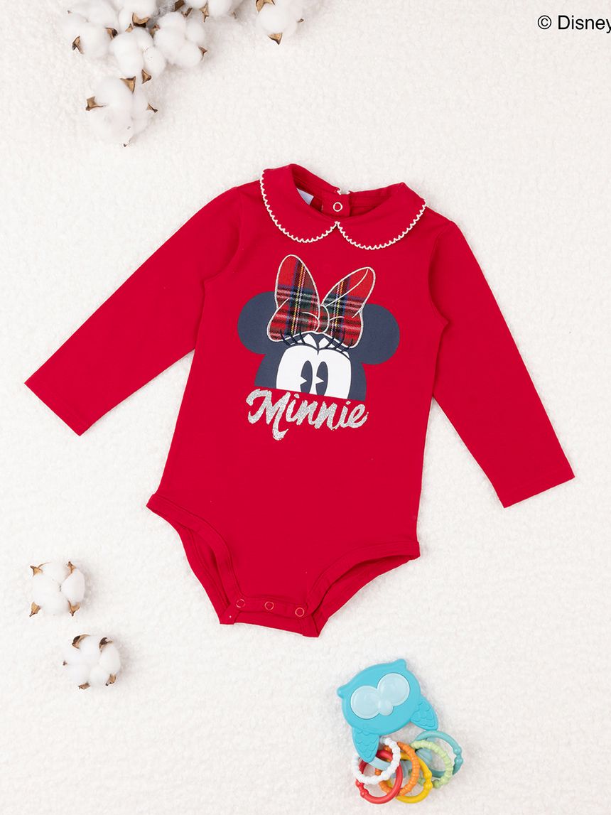 βρεφικό κορμάκι κόκκινο με τη minnie για κορίτσι - Prénatal