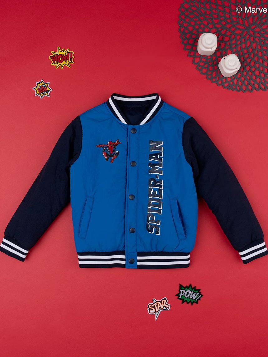 παιδικό μπουφάν bomber μπλε με το spiderman για αγόρι - Prénatal