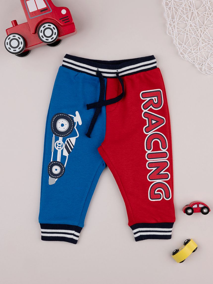 βρεφικό παντελόνι φόρμας δίχρωμο racing για αγόρι - Prénatal