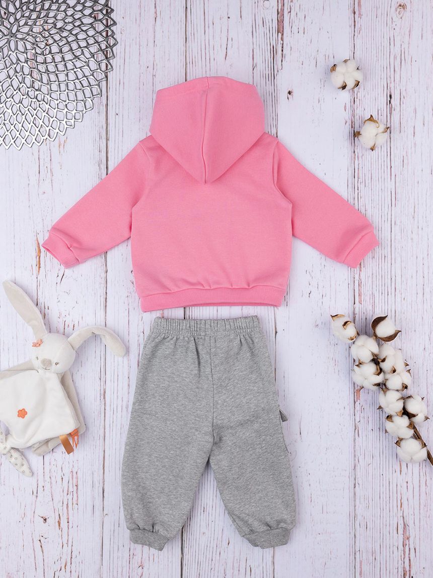 Adidas αθλητικό σετ hoodie και φόρμα hu1554 για κορίτσι - Adidas