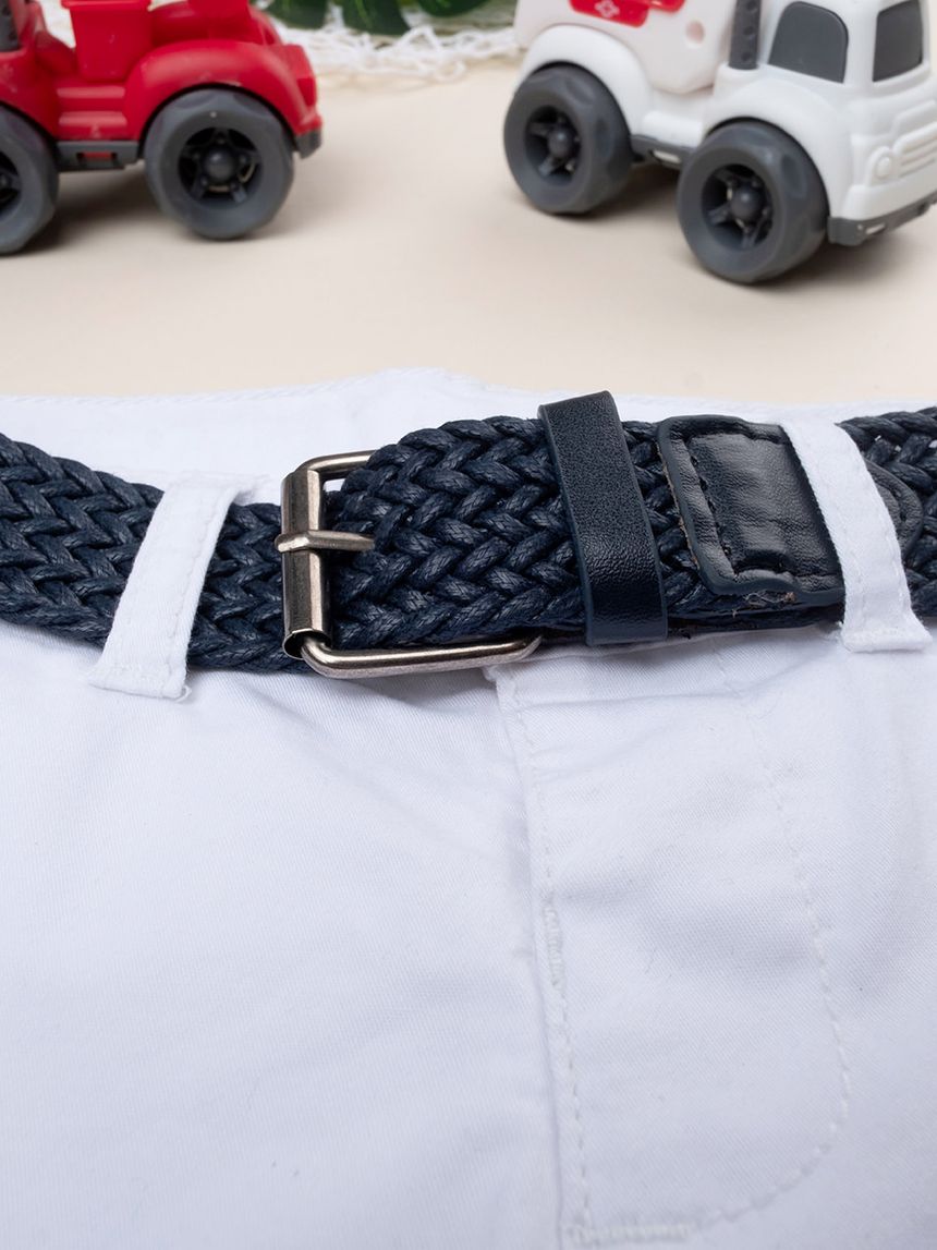 παιδική βερμούδα λευκή twill για αγόρι - Prénatal