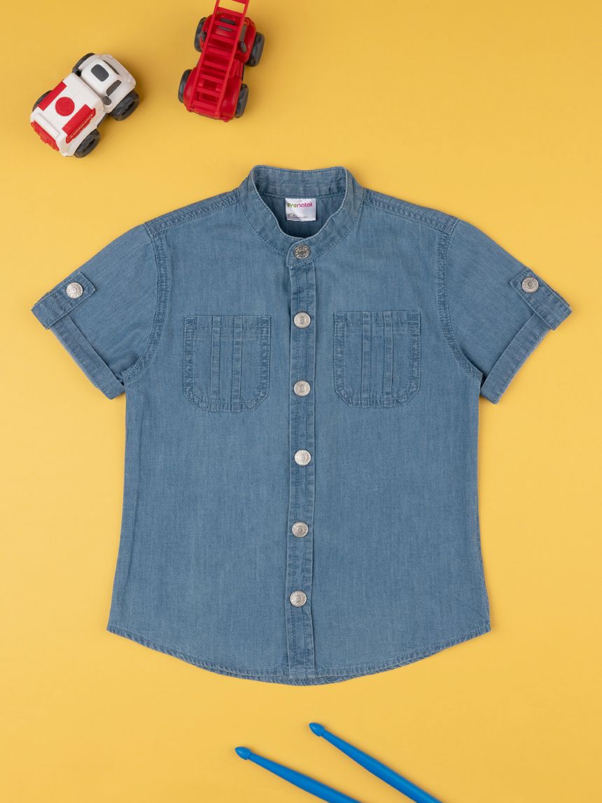 παιδικό τζιν πουκάμισο κοντομάνικο για αγόρι - Prénatal