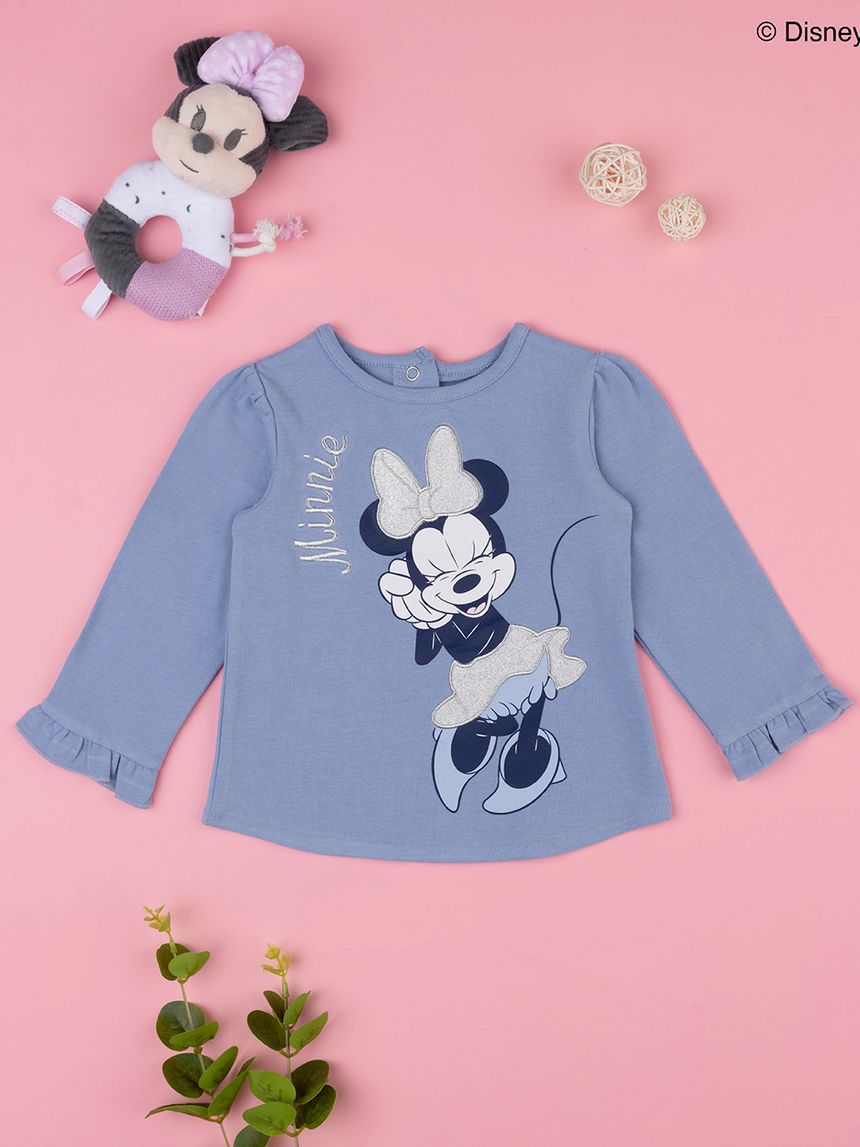 βρεφική μπλούζα μπλε με τη minnie για κορίτσι - Prénatal