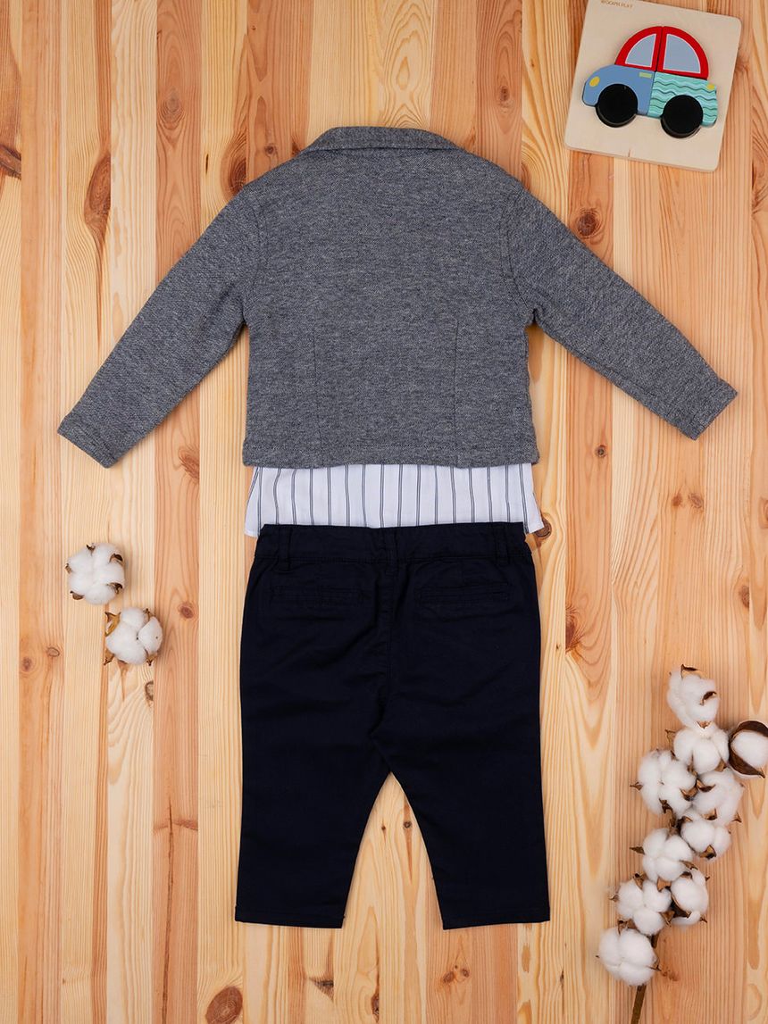 βρεφικό σετ σακάκι, πουκάμισο, παντελόνι για αγόρι - Prénatal