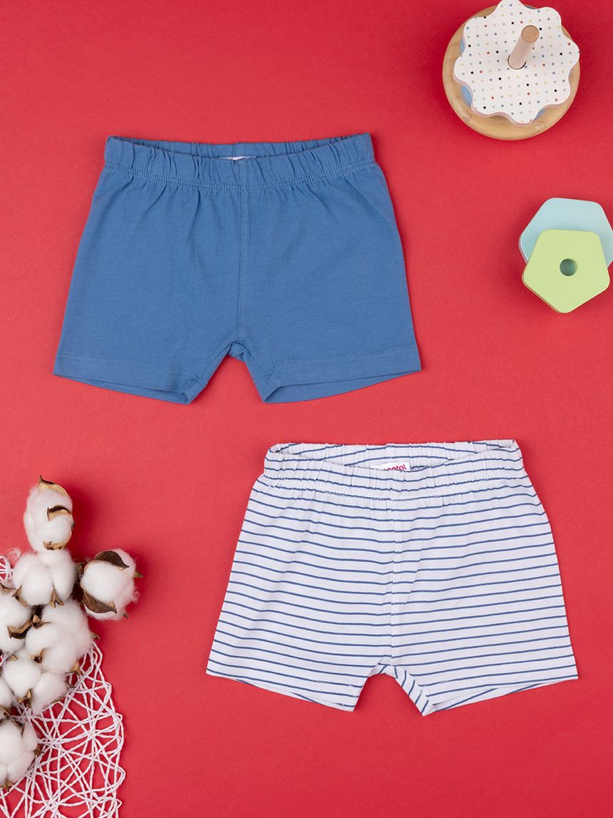 βρεφικά σορτσάκια πακέτο x2 για αγόρι - Prénatal