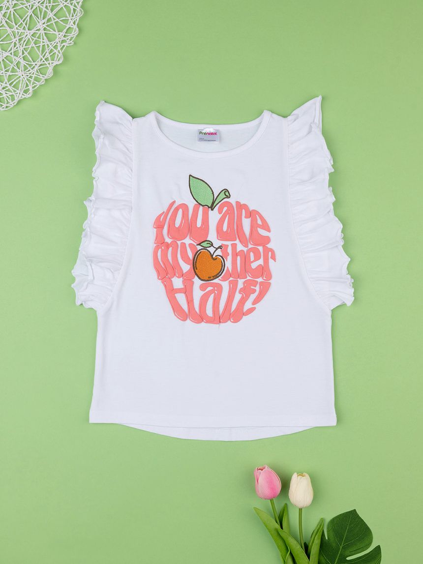 παιδικό t-shirt λευκό με κεράσια για κορίτσι - Prénatal