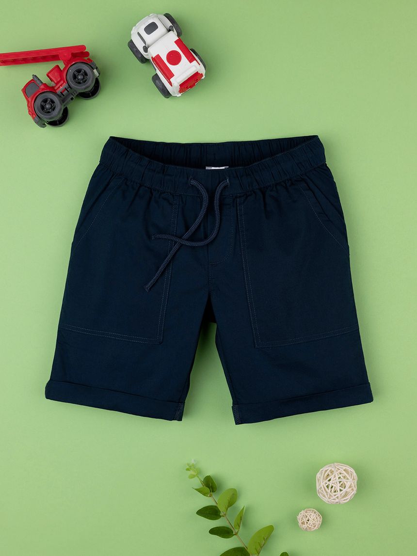 παιδική βερμούδα μπλε ποπλίνα για αγόρι - Prénatal