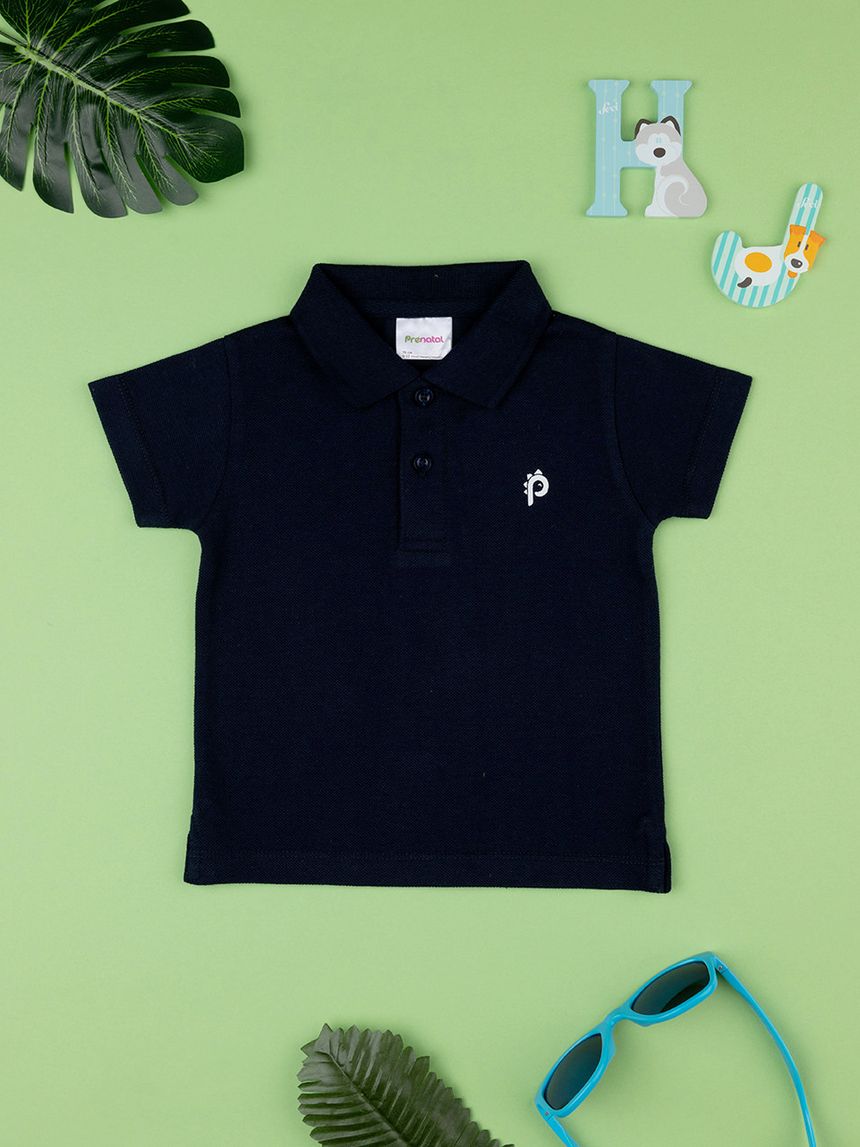 βρεφικό t-shirt πόλο μπλε p για αγόρι - Prénatal